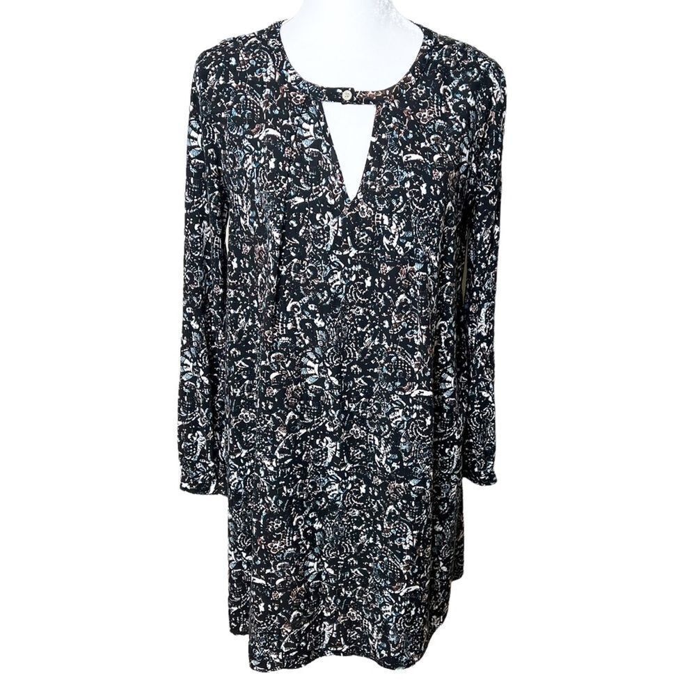 Earthbound Trading Co Black‎ Long Sleeve Flowy Tunic Dress Size Medium
